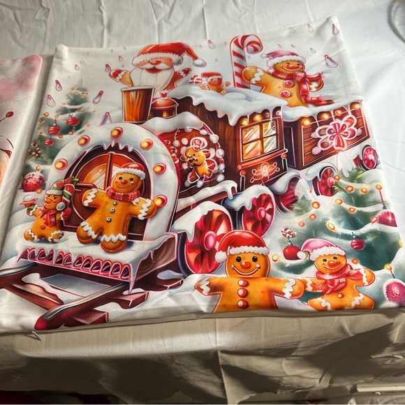 Festive Gingerbread House Holiday Pillow - Picture 5 of 8